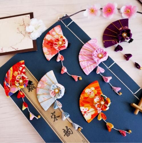 Fashion Women Cute Fan Shape Hairpins Lady S Japanese Lolita Side
