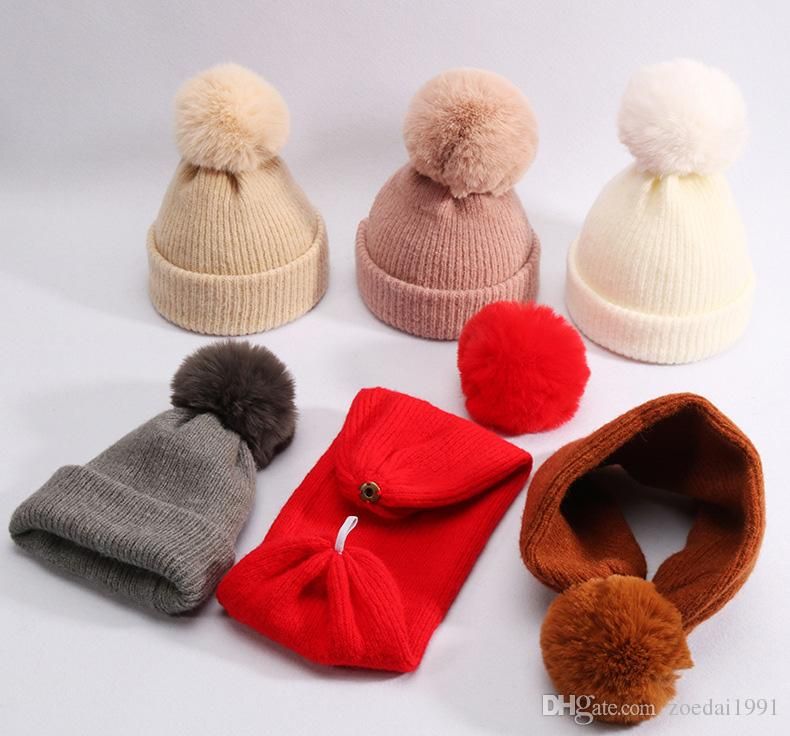 fur bobble hat and scarf