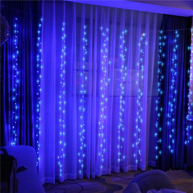 600pc LED String Curtain Light Wedding Party Xmas Hanging Fairy Light Decor 3X6M 