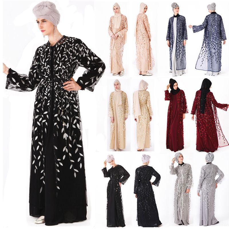2020 Summer Sequin Kaftan Abaya Turkey Islam Dubai Cardigan Hijab Muslim Dress Abayas For Women Jilbab Caftan Ramadan Elbise Clothing From Shengui 21 03 Dhgate Com