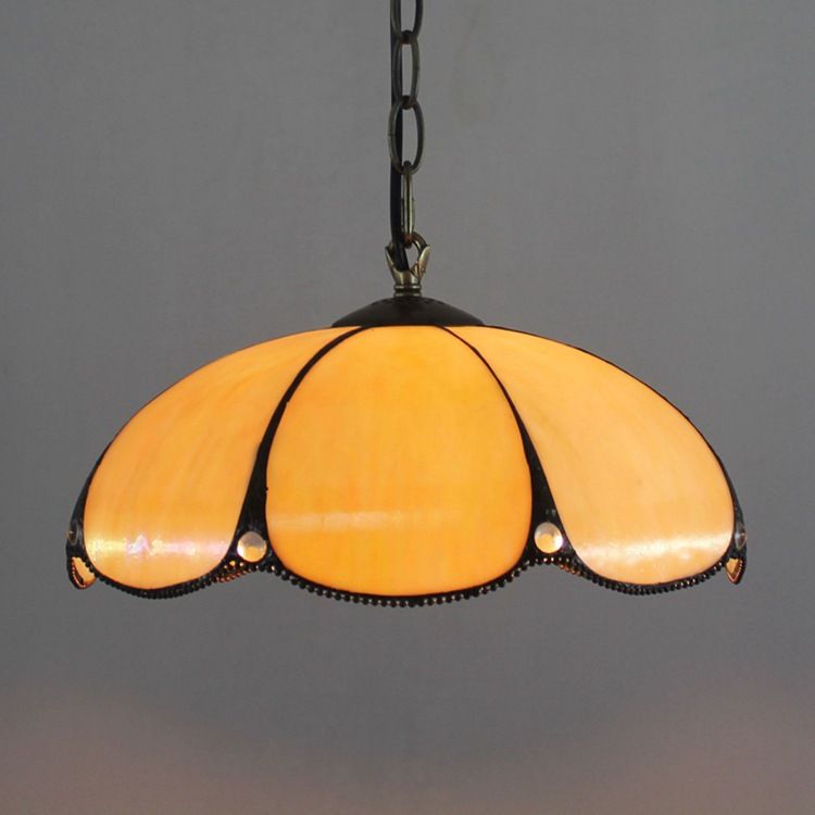 Tiffany Yellow Lamp Glass Shade Pendant Light Single Pendant Hanging