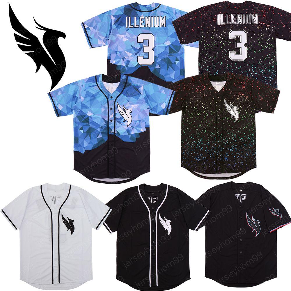 Custom Illenium Jersey 3 Men S White Black Stitched Fashion