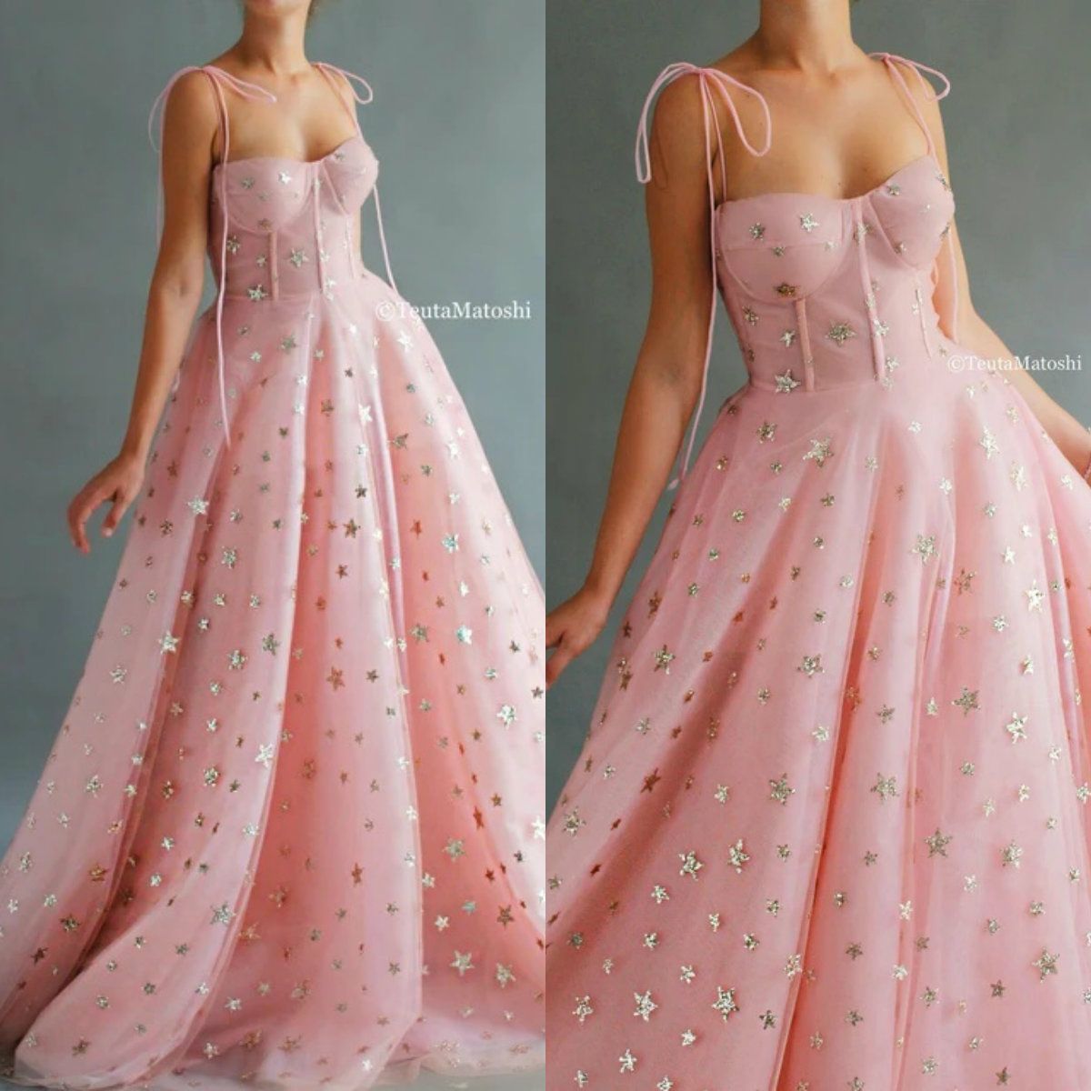 pink and silver formal dresses