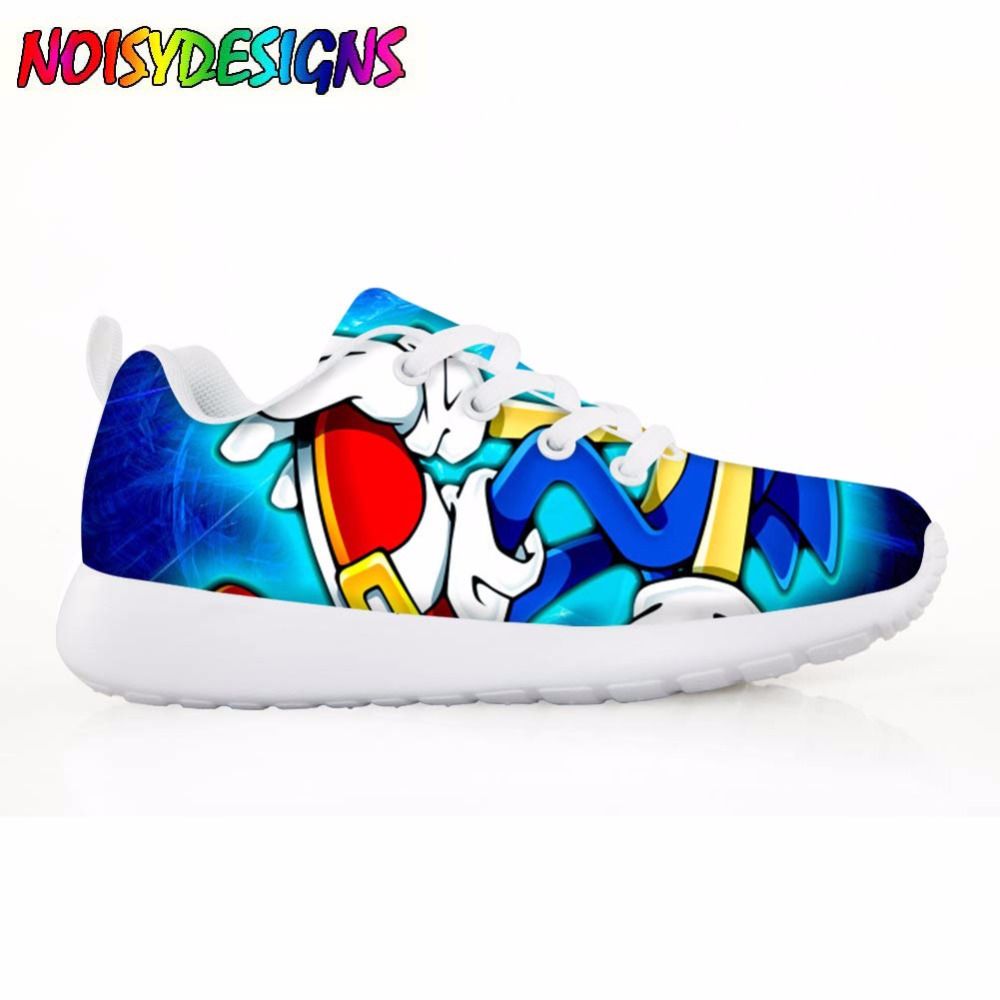 Children Sneakers Pretty Sonic Hedgehog Kids Boy Girl Casual Flats Lace Up Shoes 