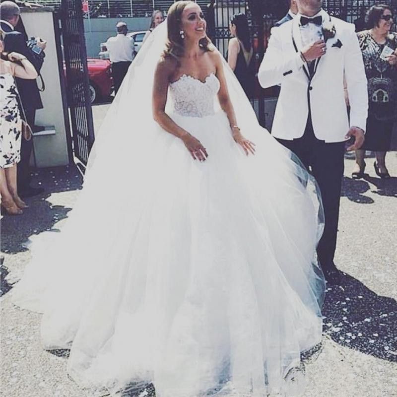 Acquistare Abito Da Sposa 2019Princess Di Sfera La Sposa Di Tulle  Dellinnamorato Gonna Di Pizzo Corsetto Vestiti Bianchi Da Sposa Romantici  Economico | Consegna Veloce E Qualità | DHgate Italy
