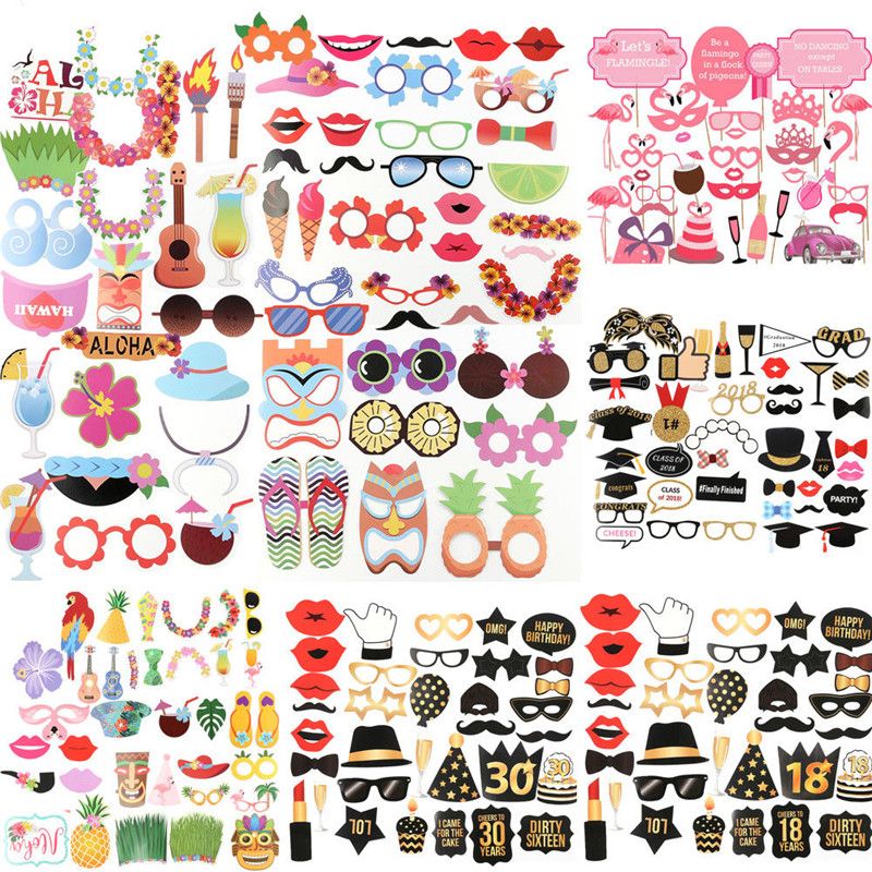 2020 10types Hawaiian Photo Booth Props For Photobooth Props Summer Beach Pool Party Decor Diy Kit From Wanghongmei8888 4 64 Dhgate Com