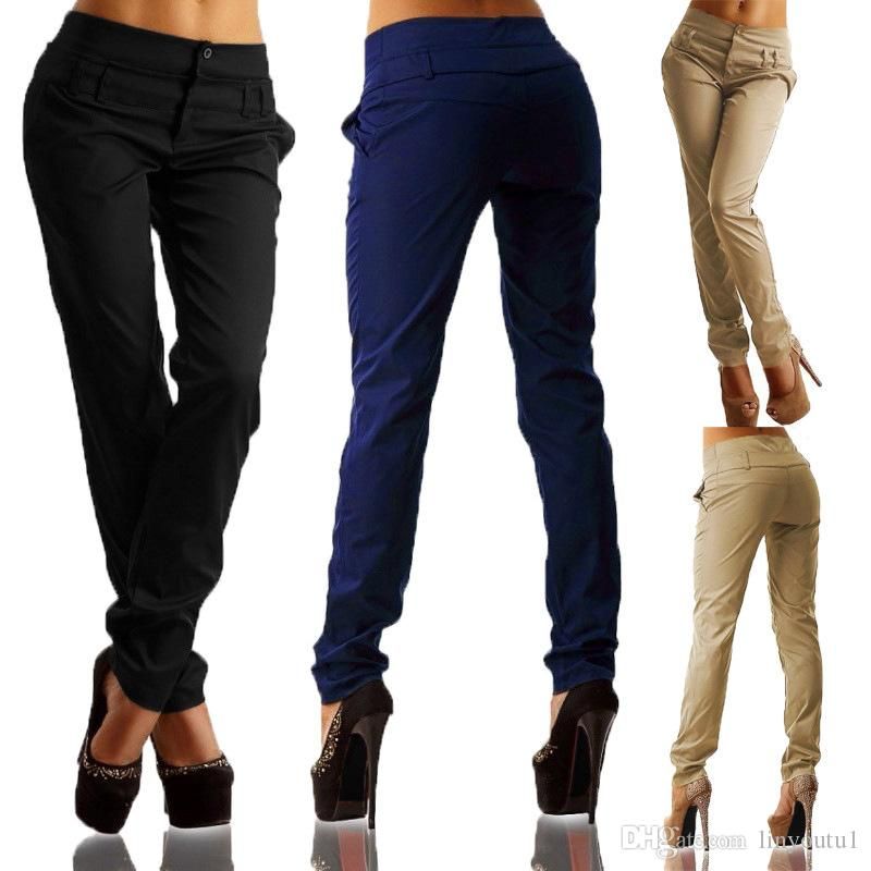 2020 Summer Elegant Womens Casual Pants Lady Elastic Fabric Ol