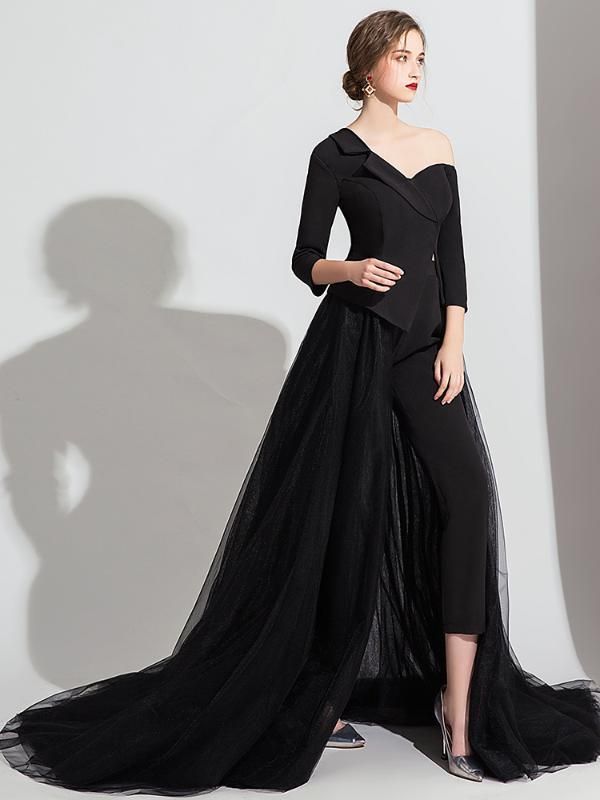 Black Jumpsuit 2020 Evening Dresses 