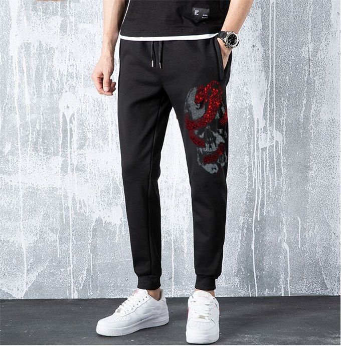 sweatpants with rhinestones