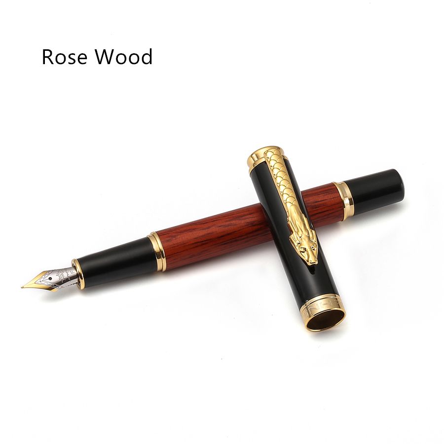satin al vintage ahsap dolma kalem altin jant ejderha klip 0 5m orta ucu hat jinhao 8802 kirtasiye ofis okul malzemeleri a6485 tl189 72