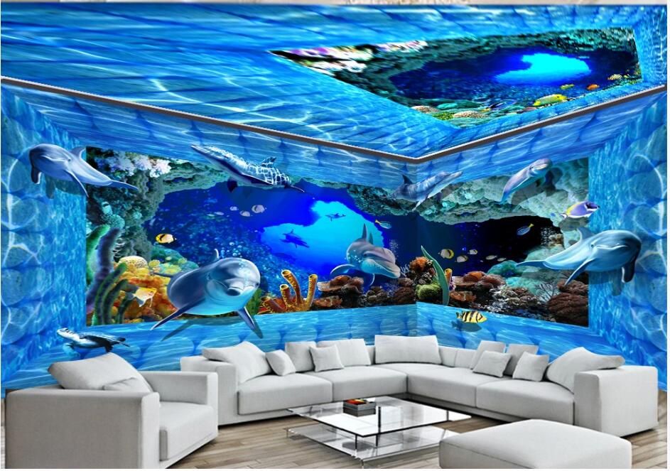 WDBH 3d room wallpaper custom photo Ocean World Dolphin Water Brick Wall Whole house wall 3d murals wallpaper for walls 3 d WDBH 3d room wallpaper custom photo Ocean World Dolphin Water Brick Wall Whole house wall 3d murals wallpaper for walls 3 d