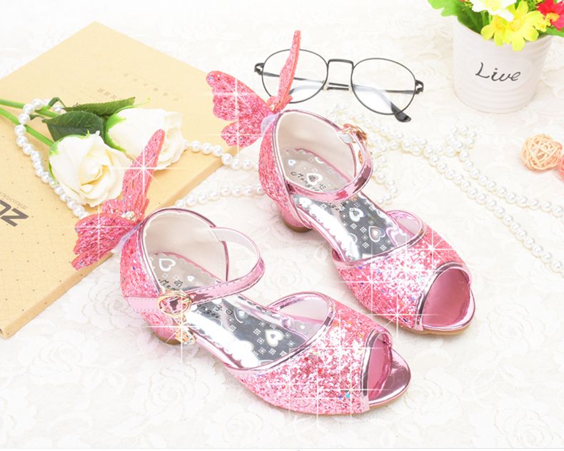 silver flower girl shoes