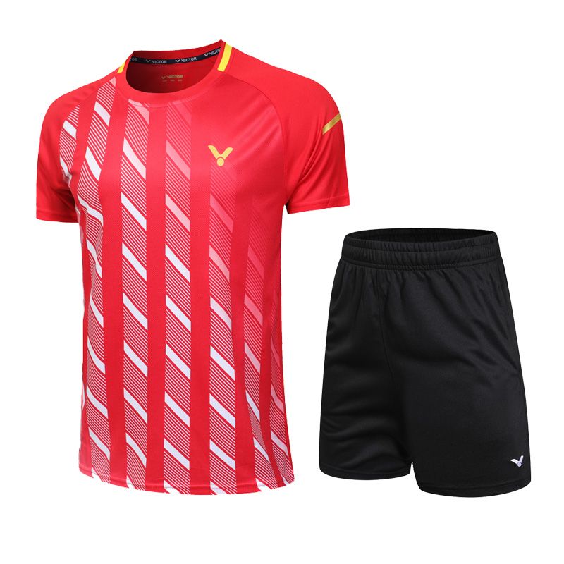 New victor men's sports Tops tennis/Table tennis clothes set T shirts+shorts 