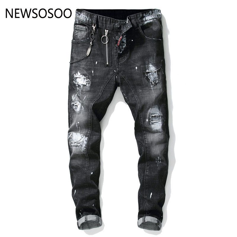 izquierda segundo Rechazado EUROPEO AMERICANO MENS JEAN HOMBRES HOMBRES HOMBRES RECTORES PANTALLOS DE  DEMANIGHT ZOMPTER PATHWORK SLIM BLACK JEANS PARA HOMBRES De 56,32 € | DHgate