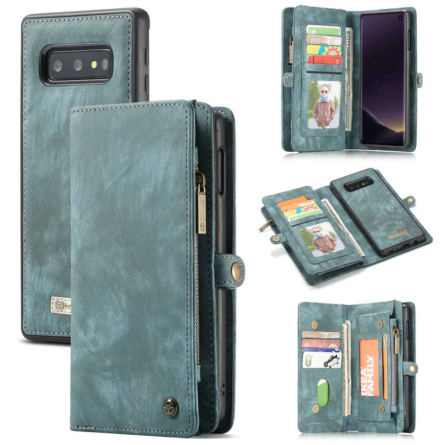 Leather Cover Compatible with Samsung Galaxy S10 Premium Green Wallet Case for Samsung Galaxy S10