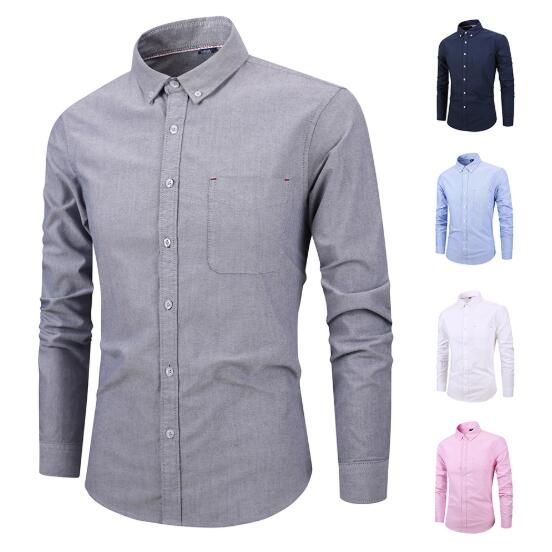 Compra Camisas De Vestir Para Hombre Nuevo Estilo Macho Long Mezcla De  Algodón De Manga Camisa Ocasional Sólida Camisa Para Hombre Slim Fit Homme  Barato | Entrega Rápida Y Calidad | Es.Dhgate