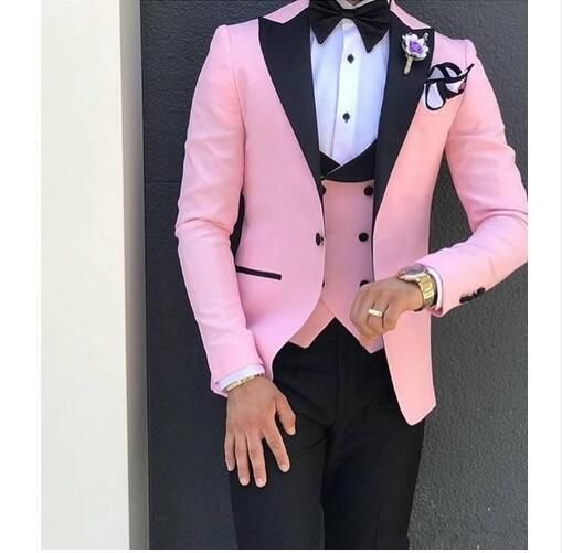 Blazer rosa para hombre, trajes de fiesta de boda, trajes de oficina,  esmoquin Formal, vestido de reunión ajustado, traje de novio para hombre -  AliExpress Ropa de hombre