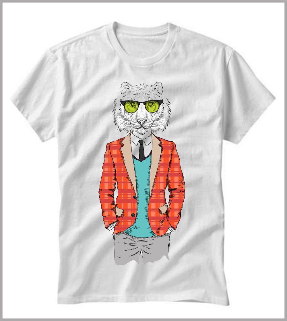 T Shirt Uomo L Uomo Tigre Bianca Musica Pop Rock Gen0590 Suit Hat