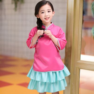 Satin Al Perakende Cocuk Kiyafetleri Kiz Vintage Cin Tarzi Kostum Elbise Suits Iki Parcali Yaz Set Ust Tutu Etek Bebek Esofman Cocuk Giysi Tasarimcisi Tl44 67 Tr Dhgate Com