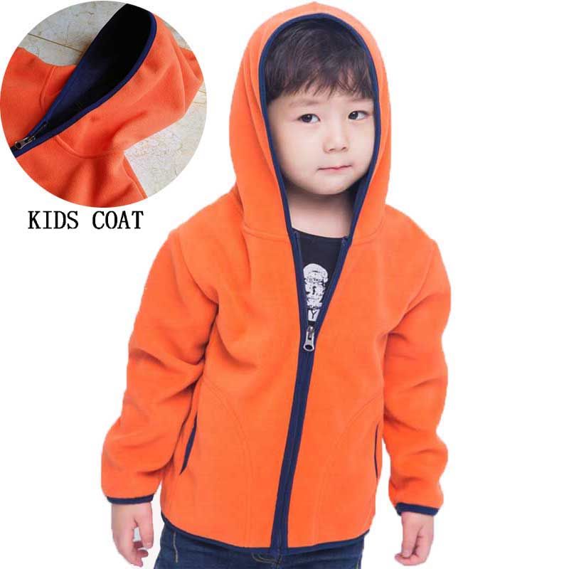 Kids Winter Fleece Jacket Long Sleeve Coat with Hood Lightweight Hoodie Outerwear for Boys Girls