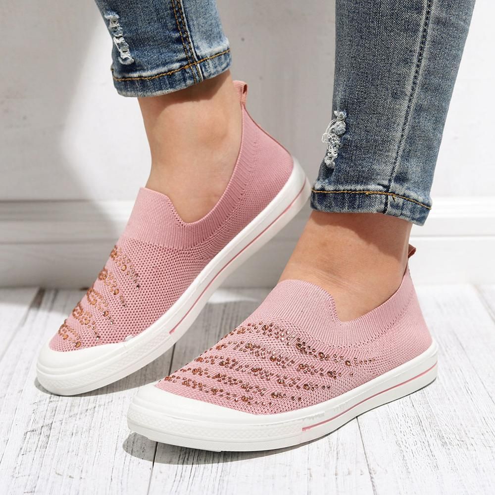 glitter slip on shoes womens