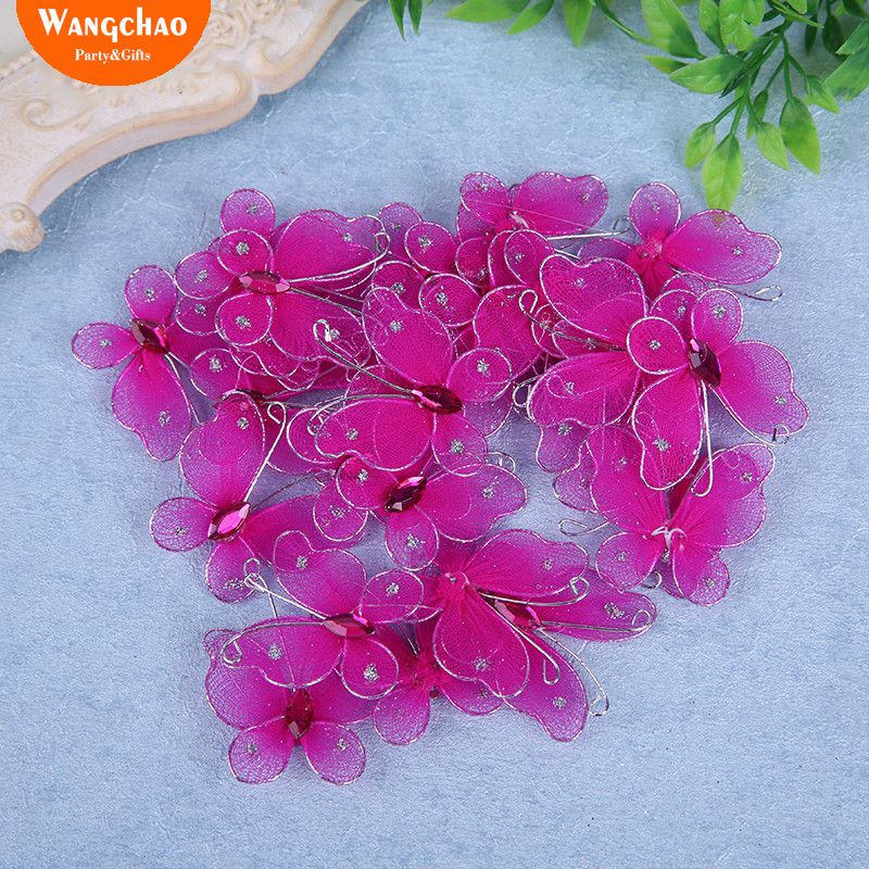 1 5 Fuchsia Nylon Butterflies For Birthday Wedding Table Scatters