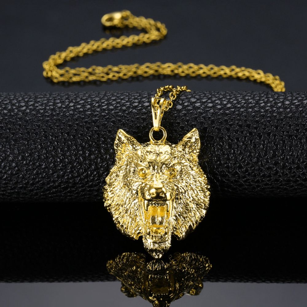 Gold wolf head pendant Clearance