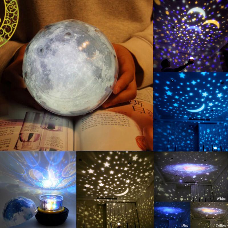 compre lampara led de colores universo girar estrella fulgurante de los ninos del bebe del regalo de la luz de la noche estrellada del cielo del