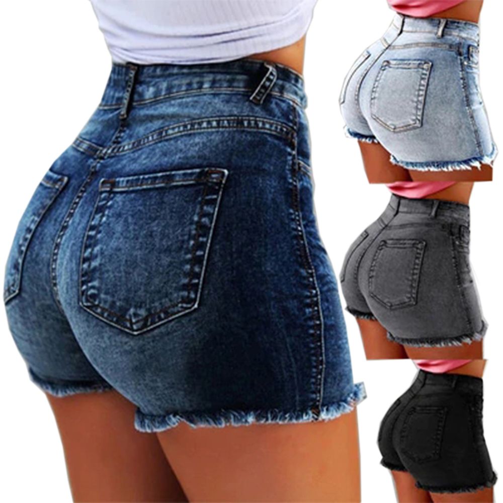 black high waisted denim shorts plus size