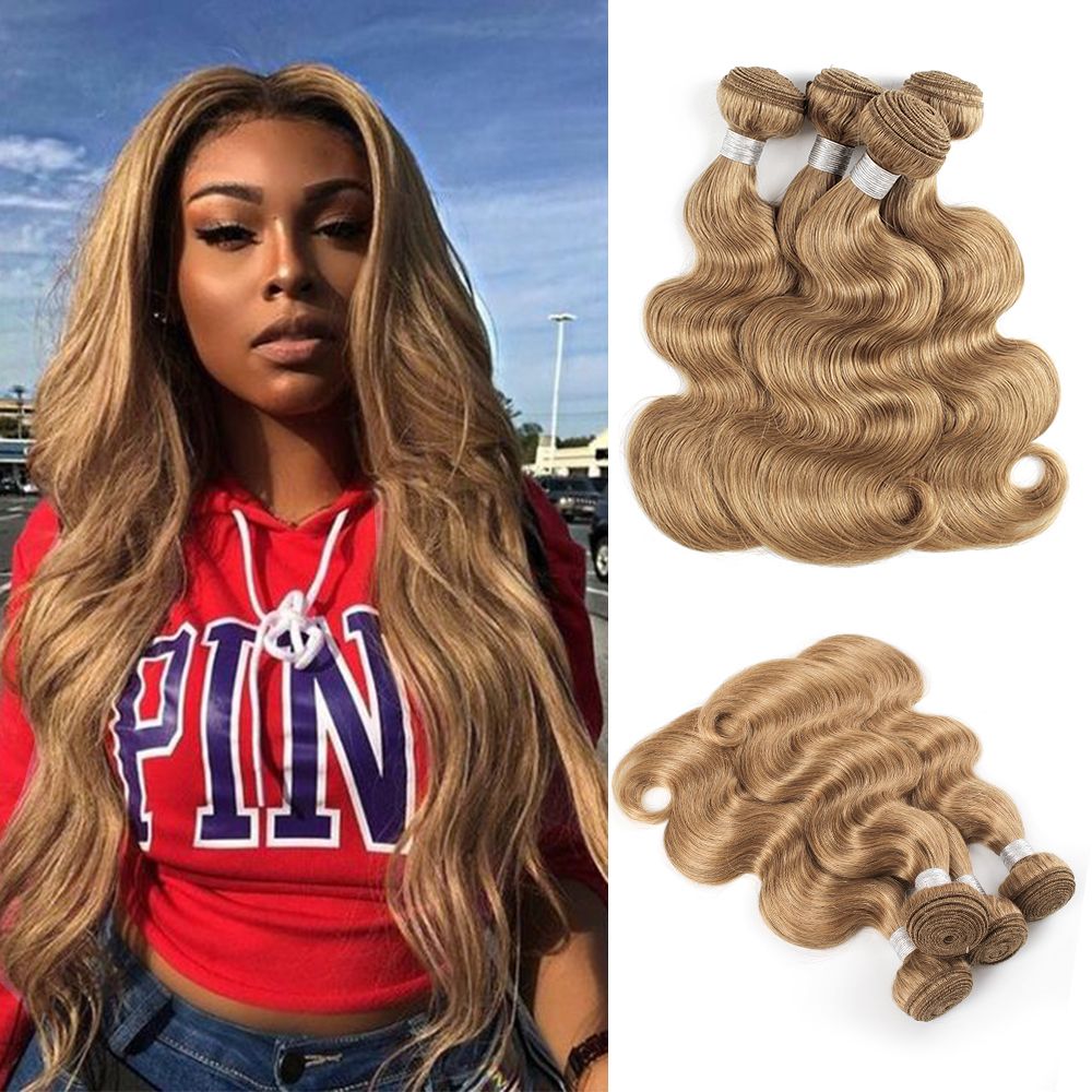 27 Honey Blonde Hair Weave Bundles Brazilian Body Wave Hair For