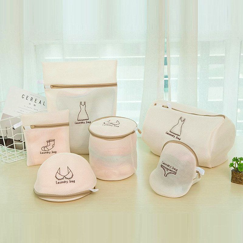 compre bolsas para lavar sujetador calcetines ropa interior malla cremallera lenceria bolsa para lavar ropa lavadora ropa sucia bolsas para ropa kit