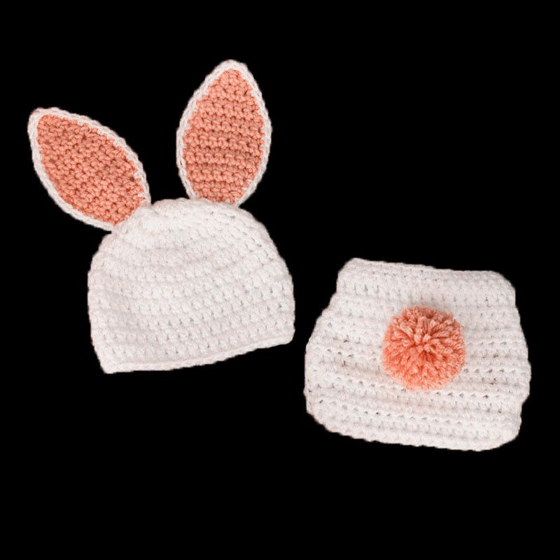 Preconcepción Illinois Poderoso Traje de conejito de Pascua recién nacido, tejido a mano de ganchillo bebé  niño niña conejo