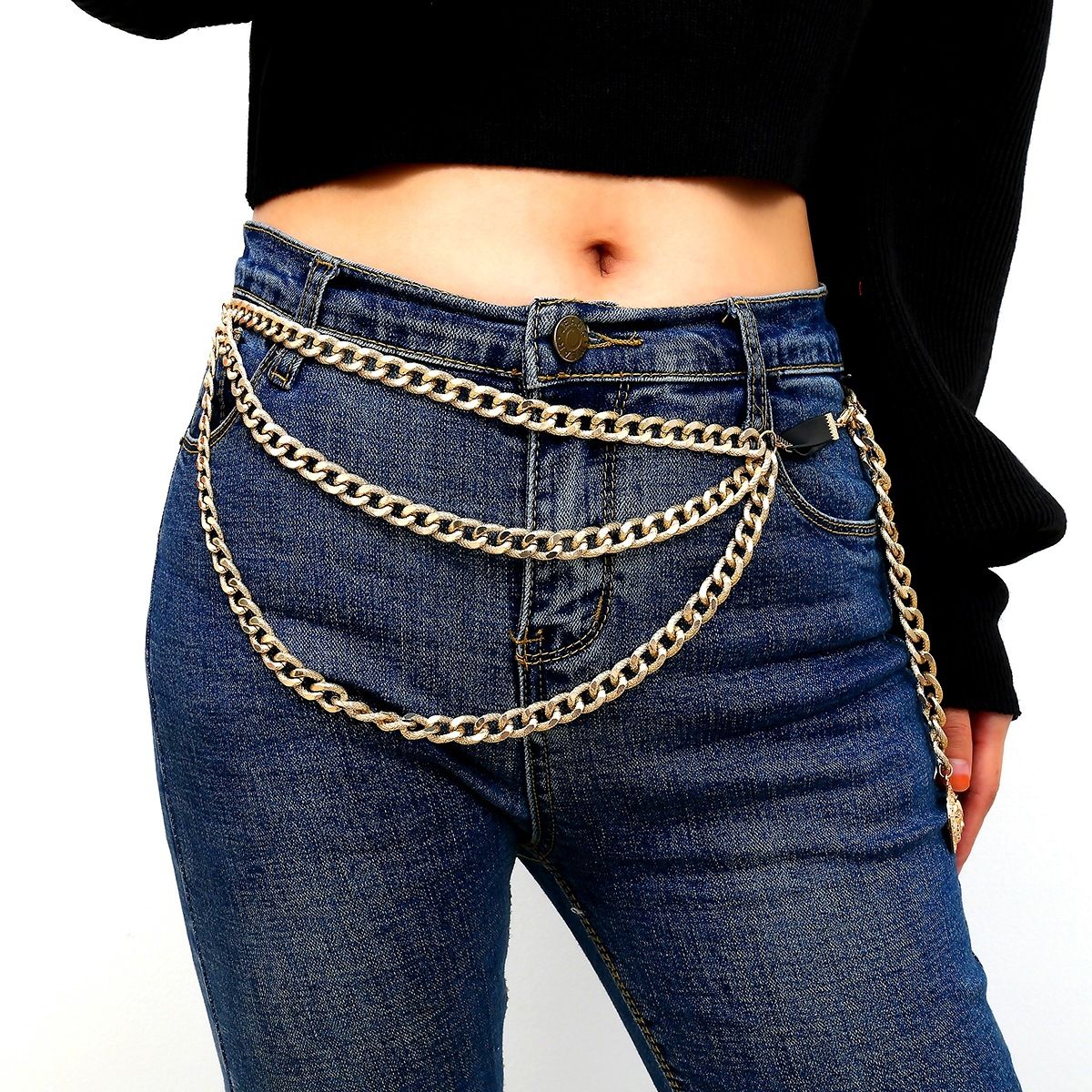 WHIPPY Metal Waist Chain Women Girls Adjustable Body Link India | Ubuy