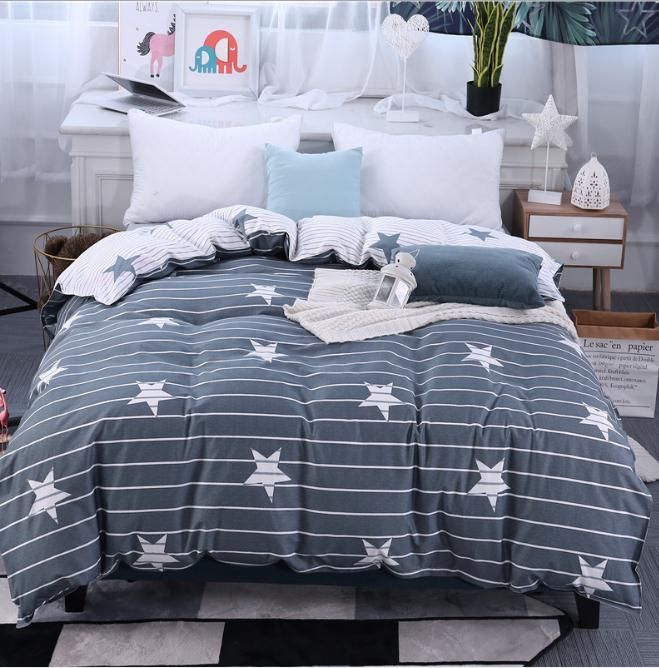 2020 Gray White Stars Twin Full Queen King Size Duvet Cover