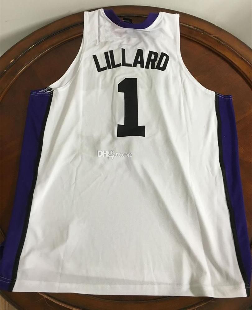 Original Retro Brand Men's Weber State Wildcats White Damian Lillard  Replica Basketball Jersey