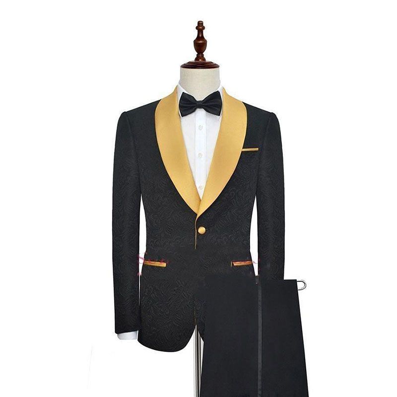 black and gold formal attire for men