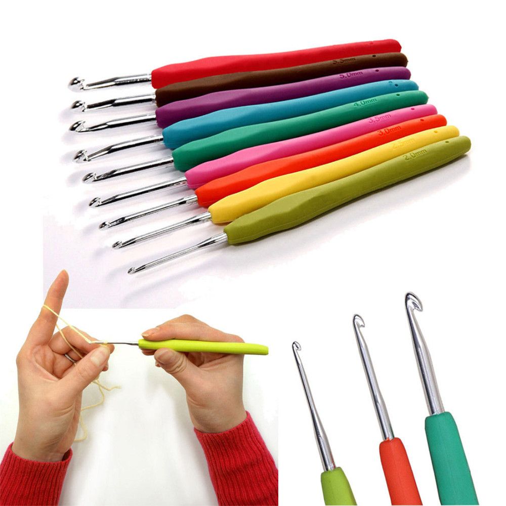 SoftTouch Metal Crochet Hook Set Ergonomic Handles For DIY