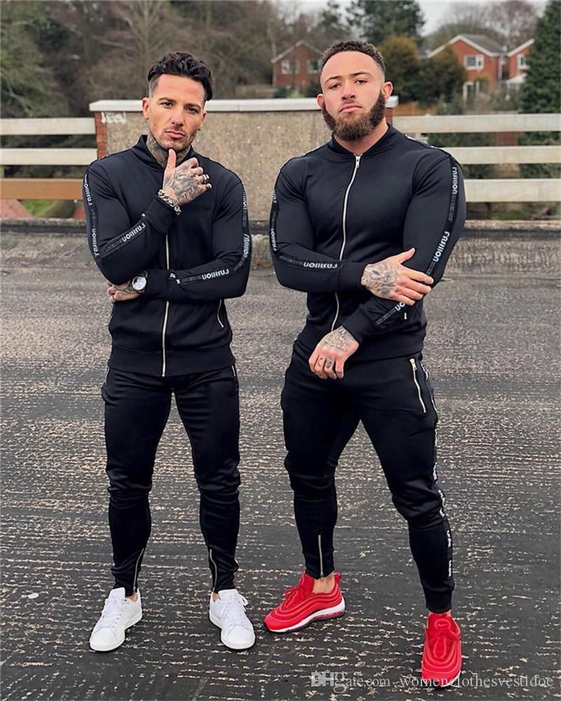 2020 Mens Luxury Tracksuits Designer Printed Slim Fashion Winter Mens ...