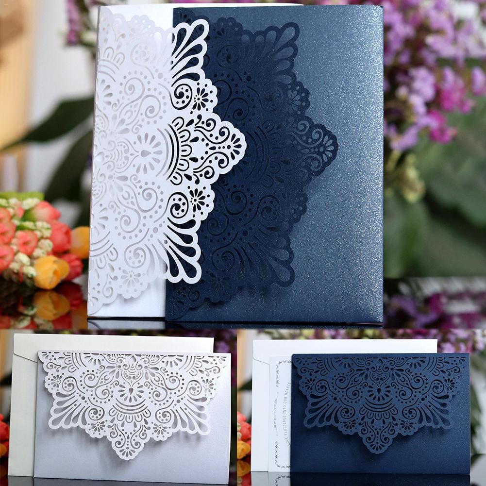 10pcs Tarjetas De Invitaciones De Boda Encaje Flor 10pcs Tarjetas De Invitaciones De Boda Encaje Flor