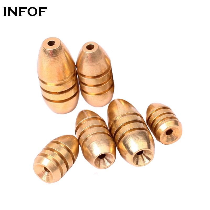 2020 Brass Bullet Weights Fishing Sinkers Kit With Brass Sinker Weights