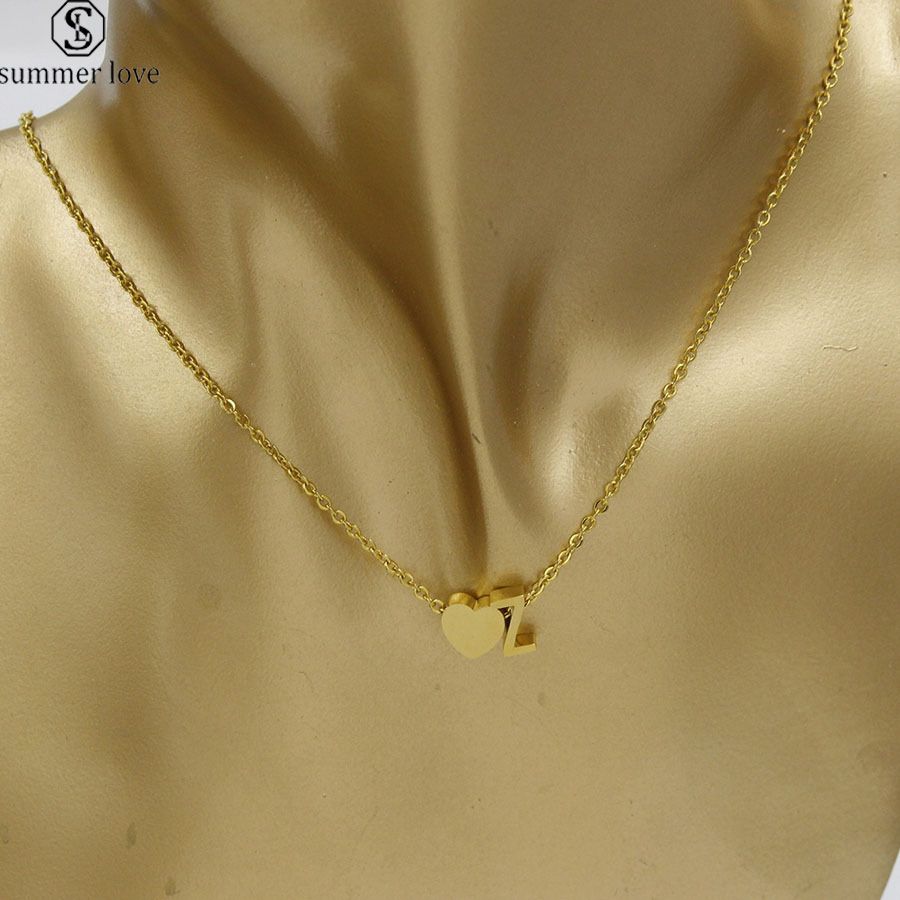 A Z Alphabet Stainless Steel Necklace 