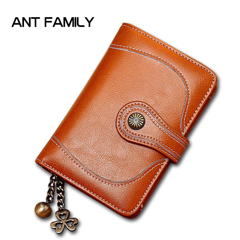 Men Real Leather Handmade Small Mini Coin Wallet Classic Button Change Pocket