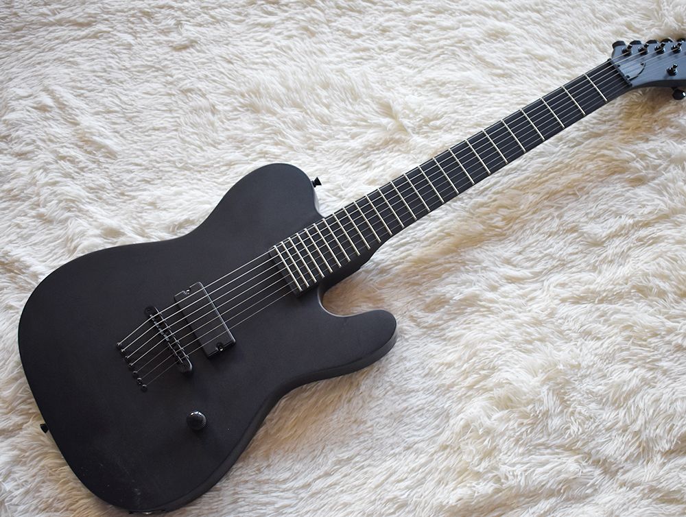 Compra Negro Mate, La Guitarra Eléctrica Con 7 Cuerdas, Hardware Negro,  Cadena A Través Del Cuerpo, De Alta Calidad, Un Servicio Personalizado  Barato | Entrega Rápida Y Calidad | Es.Dhgate