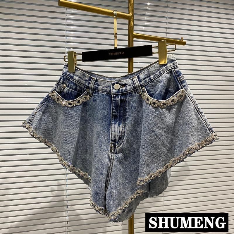 short jeans largo feminino