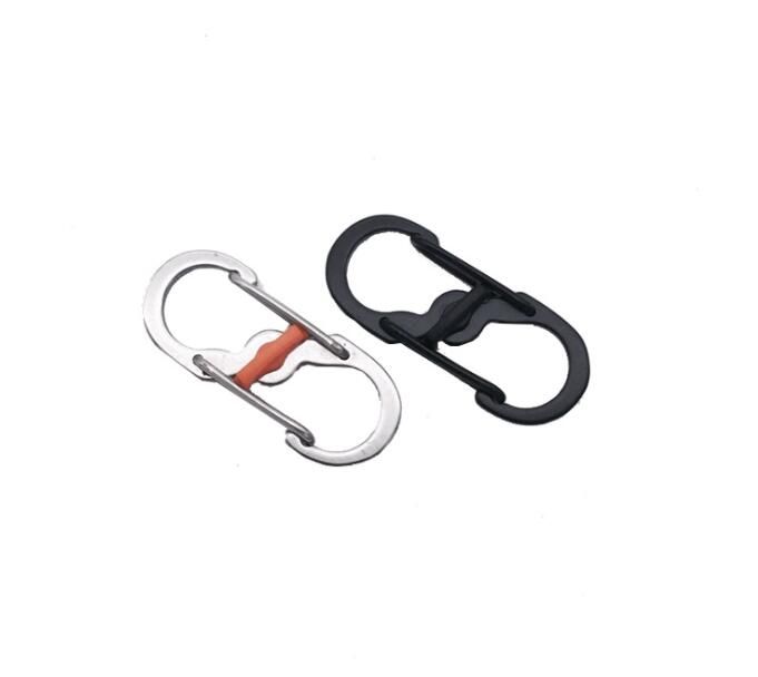 8 Word Buckle Locking Carabiner Keychain Outdoor Camping Hiking Theft Carabiner