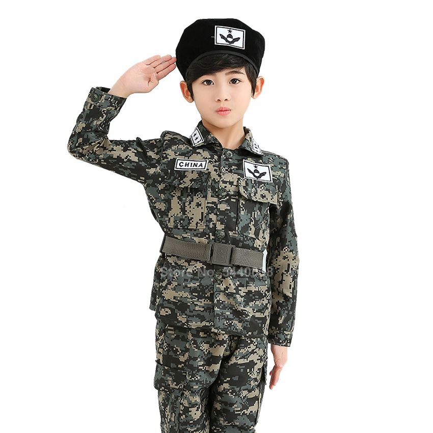 Disfraces De Halloween Cospaly Niños Uniforme Militar Camuflaje Del Táctico De Combate Trajes Rendimiento De La Formación De Soldado De € | DHgate