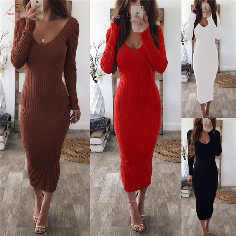ankle length dress bodycon