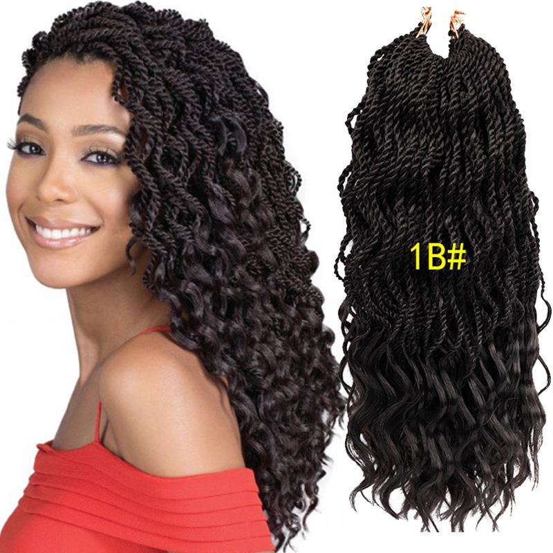 2019 New Style 18 Wavy Senegalese Twist Crochet Hair Braids