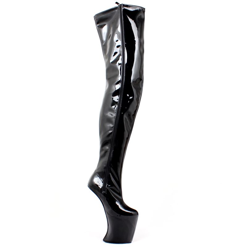 Sorbern Heavy Hoof Heelless Crotch Thigh High Boots Unisex Thick Platform Thigh 80cm Laceup 