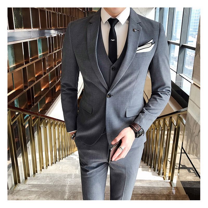 Compra Chaqueta De Traje De Hombre Con Chaleco Y Pantalón De Mango Para  Hombre Banquete De Boda Traje De 3 Piezas Set Tamaño S 4xl Trajes Para  Hombre Blazer Barato | Entrega